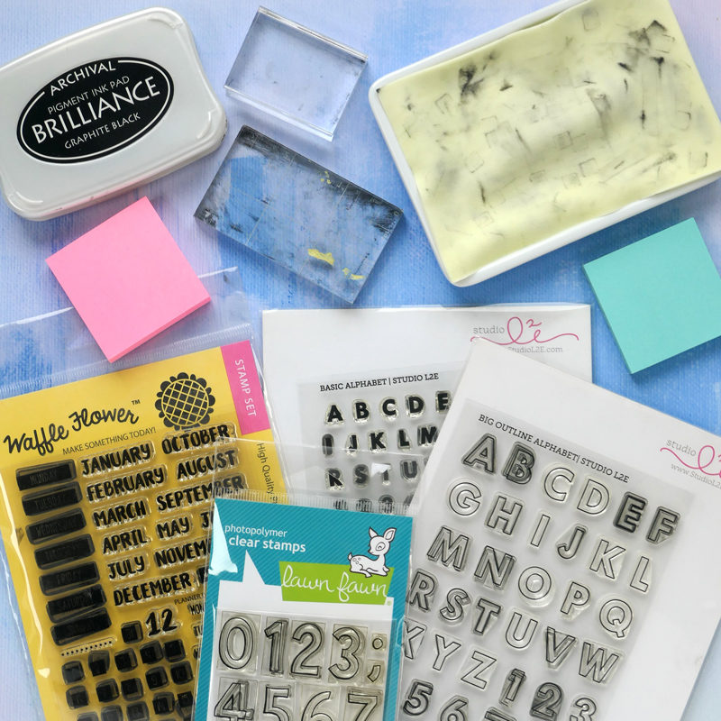 basic stamping materials for use in creative bullet journals