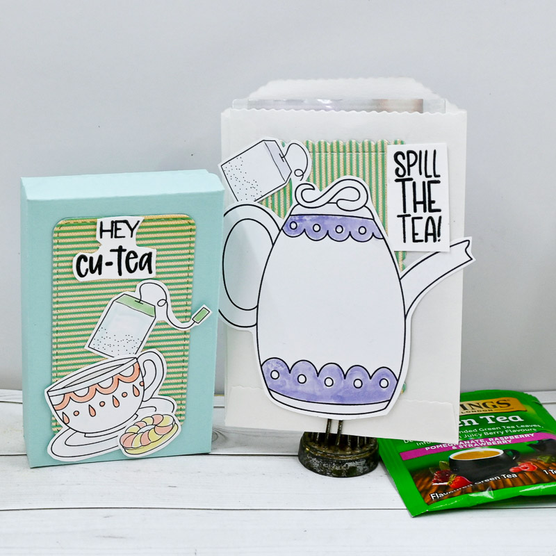 hand made gift box and gift bag with cute illustrations